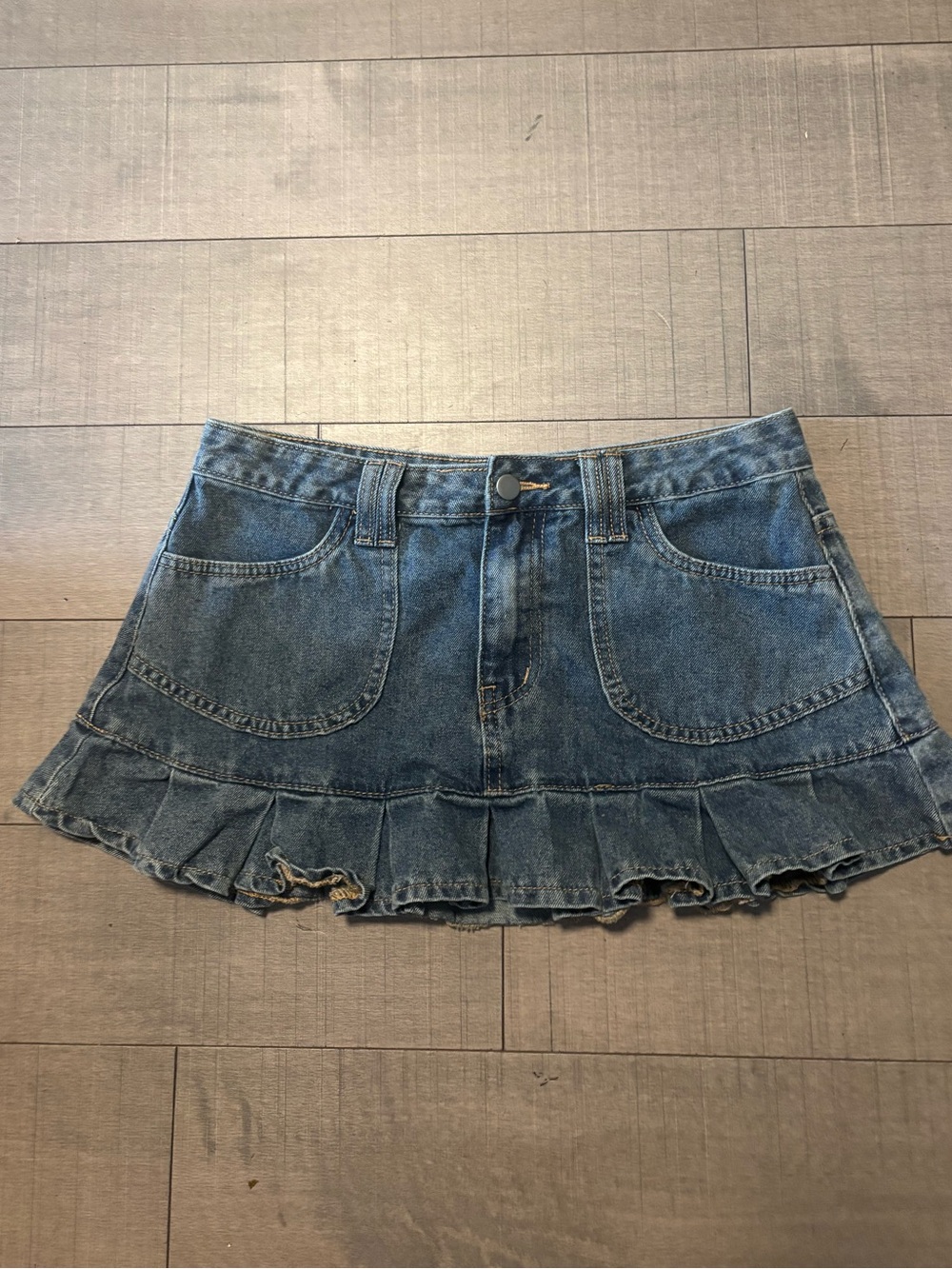 🌺5/$25🌺Y2K Denim Ruffle Hem Mini Skirt